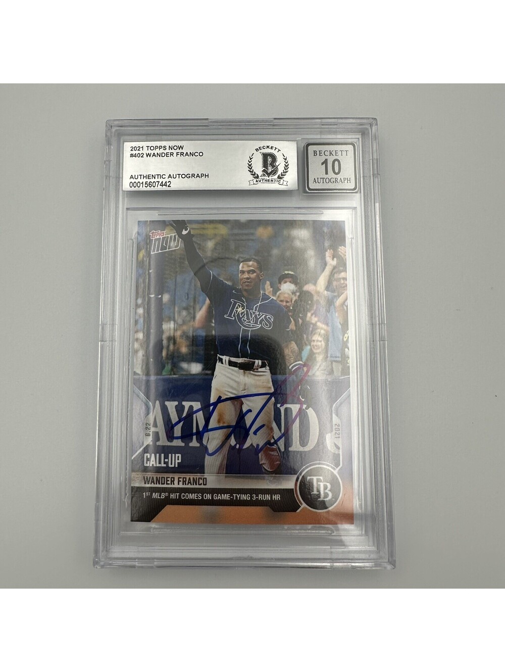 Wander Franco 2021 Topps Now Autographed Rookie Card BGS 10 GEM Mint MLB Debut